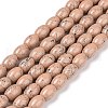 Baking Painted Drawbench Glass Bead Strands GLAD-S080-6x8-76-1