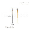 Elegant Stainless Steel Flat Round Tassel Stud Earrings BX2341-2-3