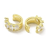 Brass Micro Pave Rectangle Cubic Zirconia Cuff Earrings EJEW-C104-061G-2