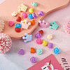 50Pcs 15 Style Food Grade Eco-Friendly Silicone Beads SIL-TA0001-10-5
