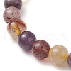 Natural Auralite Round Beaded Stretch Bracelets for Women Men BJEW-JB11426-3