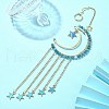 Natural Apatite & Brass Moon Pendant Decorations HJEW-JM01198-02-3