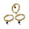 Brass Curb Chain Cuff Rings for Women RJEW-Z085-03G-07-4