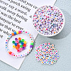 1 Bag 1200Pcs Opaque Acrylic Flat Round with Letter & Heart Beads DIY-YW0002-32-8