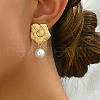 Stainless Steel Flower Dangle Stud Earrings EQ2548-3-2