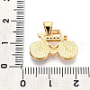 Brass Micro Pave Clear Cubic Zirconia Pendants KK-N268-65G-3