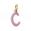 Ion Plating(IP) 304 Stainless Steel Enamel Alphabet Charms STAS-F308-02G-C-1