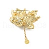 Flower Alloy Crystal Rhinestone Brooches JEWB-M046-24G-3