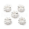 Brass Micro Pave Cubic Zirconia Beads KK-R216-01S-1