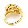 Brass Micro Pave Clear Cubic Zirconia Open Cuff Ring for Women RJEW-M173-06B-G-3