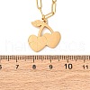 Cherry 304 Stainless Steel Pendant Necklaces for Women NJEW-M106-01G-5