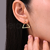 Brass Pave Clear Cubic Zirconia Hollow Triangle Stud Earrings AQ1166-2