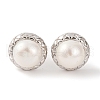 Mother's Day Jewellery 925 Sterling Silver Half Round Stud Earrings EJEW-C115-04P-1