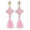 Natural Yellow Jade Stud Earrings EJEW-MZ00282-02-1