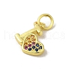 Real 18K Gold Plated Brass Pave Cubic Zirconia Pendants KK-M283-08D-02-2