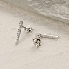 S925 Sterling Silver Geometric Stick Stud Earrings for Men and Women NX0186-4