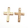 Light Gold Plated Alloy Enamel Cross Pendants ENAM-J544-03KCG-1