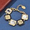 304 Stainless Steel Square Link Bracelets for Women BJEW-Z104-01G-1