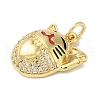 Rack Plating Brass Micro Pave Cubic Zirconia Pendants KK-P272-13G-2