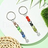 2Pcs Natural Gemstone Keychain KEYC-JKC01171-2
