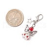 Angel Glass Beaded & Alloy Pendant Decorations HJEW-MZ00192-05-3