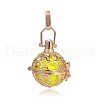 Golden Plated Brass Hollow Round Cage Pendants KK-J226-11G-1