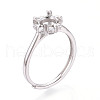 Rhodium Plated 925 Sterling Silver Micro Pave Cubic Zirconia Solitaire Ring Settings STER-T008-11P-1