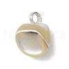 Natural Trochus Shell Nuggets Charms with Brass Loops PALLOY-JF03586-02-2