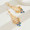 Brass Enamel Evil Eye Tassel Chandelier Earrings BJ5861-1