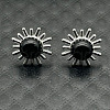 Alloy Natural Tiger Eye Flower Stud Earrings OL8231-8-1
