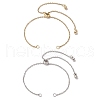2Pcs 2 Colors Adjustable 304 Stainless Steel Cable Chains Bracelets Making AJEW-JB01216-1