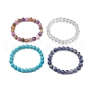 4Pcs Constellation 8mm Round Natural White Jade & Blue Spot Jasper BJEW-JB10631-4