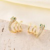 Brass Micro Pave Cubic Zirconia Stud Earrings for Women EJEW-F352-03G-1