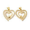 Brass Micro Pave Clear Cubic Zirconia Pendants ZIRC-L103-014G-1