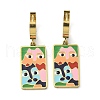 304 Stainless Steel Enamel Hoop Earrings for Women STAS-Z105-01G-01-4