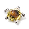 Cylinder Seed Beads & Natural Tiger Eye Beads Pendants PALLOY-MZ00508-01-3