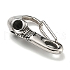 Tibetan Style 316 Surgical Stainless Steel Fittings with 304 Stainless Steel Key Ring FIND-Q101-12AS-2