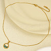 Stylish 304 Stainless Steel Pave Natural Paua Shell Crescent Moon Sun Pendant Necklaces BR0389-3-2