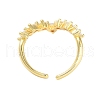 Brass Pave Cubic Zirconia Cuff Rings RJEW-U012-04G-03-3