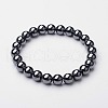 Hematite Beaded Stretch Bracelet BJEW-F203-10-6
