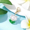 Flower Glass Pendant Decorations HJEW-MZ00218-06-1