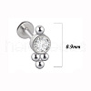 316L Surgical Stainless Steel & G23 Titanium & Crystal Rhinestone Flat Round Cartilage Earrings WGA7630-24-1
