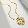Brass Micro Pave Colorful Cubic Zirconia Heart Tree of Life Pendant Necklaces for Women FS-WG7F278-01-2