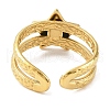 Ion Plating(IP) 304 Stainless Steel Open Cuff Ring for Women RJEW-F166-06G-02-3