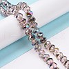 Transparent Electroplate Glass Beads Strands GLAA-F122-02B-2