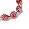Round Crackle Glass Beads Stretch Bracelets BJEW-JB11456-07-4