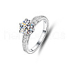 Rhodium Plated 925 Sterling Silver Micro Pave Cubic Zirconia Finger Rings WG38657-11-2