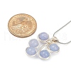 Leaf Copper Wire Wrapped Natural Aquamarine Beaded Pendant Necklaces NJEW-JN05218-04-3
