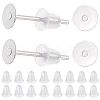 Beebeecraft 1600Pcs 2 Styles  304 Stainless Steel Flat Round Blank Peg Stud Earring Findings FIND-BBC0003-53B-1