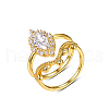 Brass Micro Pave Cubic Zirconia Stackable Rings for Women UG6552-2-4